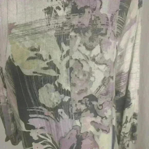 Chicos Tunic Top Womens Plus Size 3 Purple 3/4 Sleeve Side Slits Pullover - Picture 2 of 4